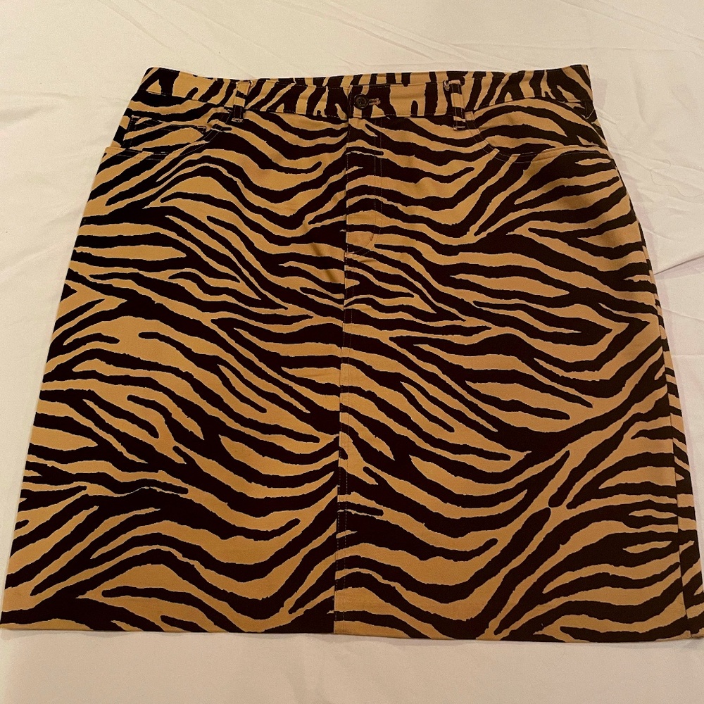 Ralph Lauren Zebra Print Tan and Black Skirt
